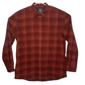 Grayers Heritage Heavy Flannel Mens XXL Long Sleeve Button Up Burnt Orange Plaid